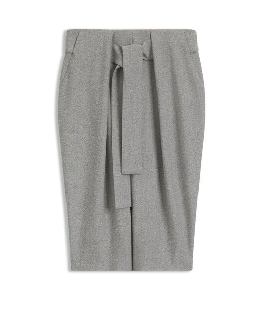 Falda Plisada Con Cinturón Boss de color Gray