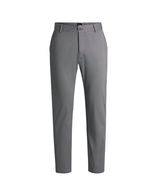 Boss Gray Regular-Fit Trousers for men