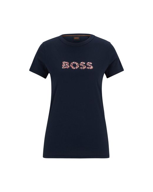 Boss Blue Crew-Neck T-Shirt