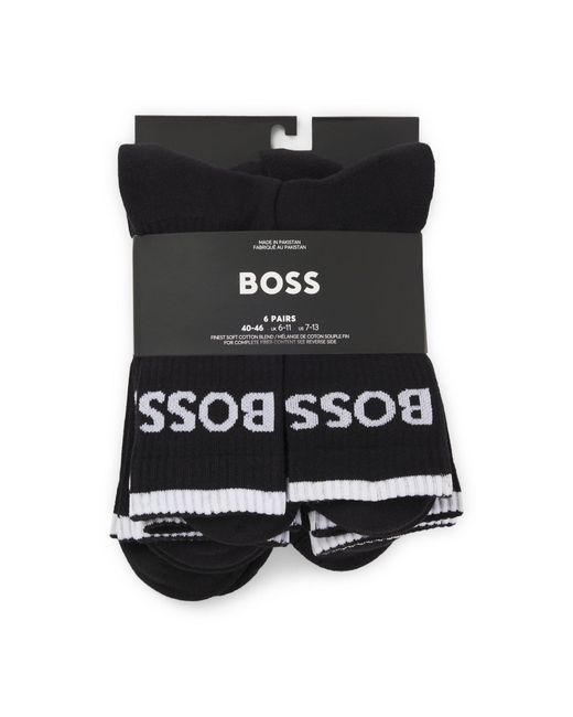 Boss Black Six-Pack Of Ribbed Short Socks for men