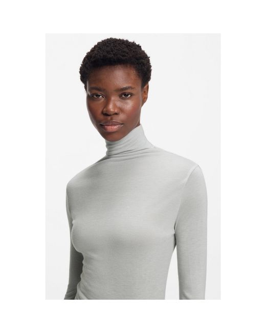 Boss Gray High-Neck Top