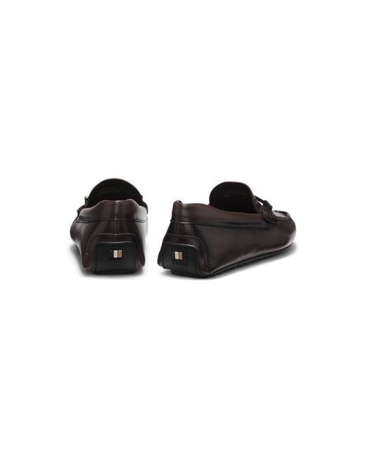Boss Black Nappa-Leather Driver Shoes With Branded Hardware for men