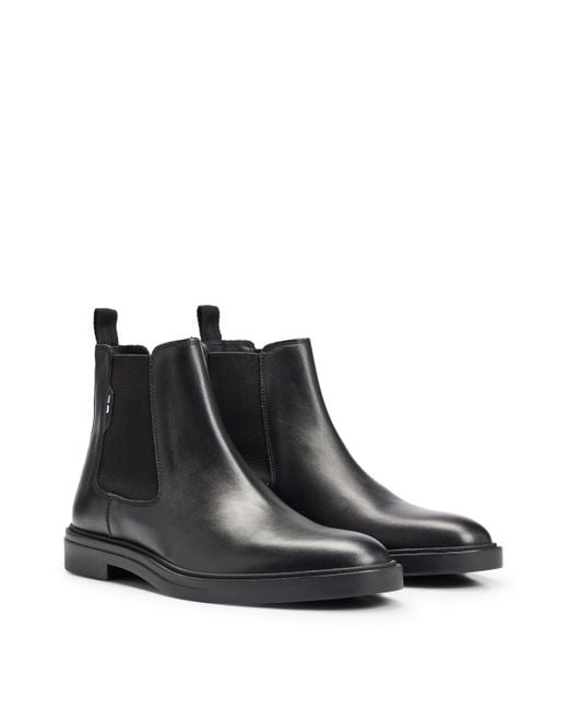 BOSS by HUGO BOSS Leather Chelsea Boots With Signature-stripe Detail in ...