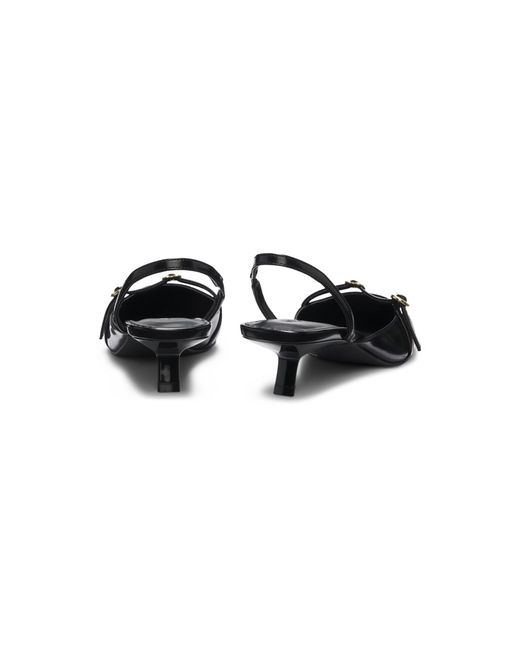 HUGO Black Slingback Mules