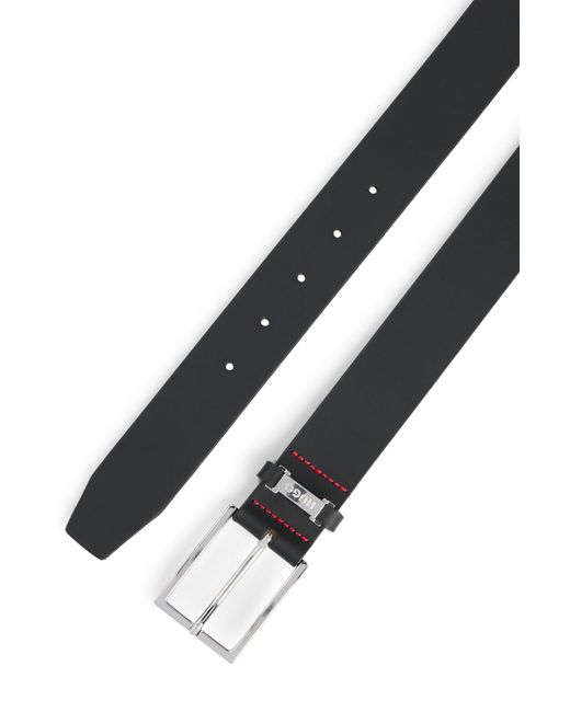 HUGO Riem Van Buffelleer Met Logolus En Gepolijste Hardware in het Black voor heren