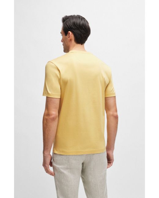 Boss Yellow Regular-fit Crew-neck T-shirt In Mercerized Cotton for men