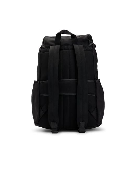 Boss Black Flap Backpack With Double B Monogram Hardware for men