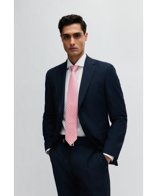 Cravate à motif jacquard à teneur en soie Boss pour homme en coloris Pink