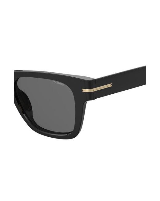 Boss Schwarze Sonnenbrille mit goldfarbenen Details in Black für Herren