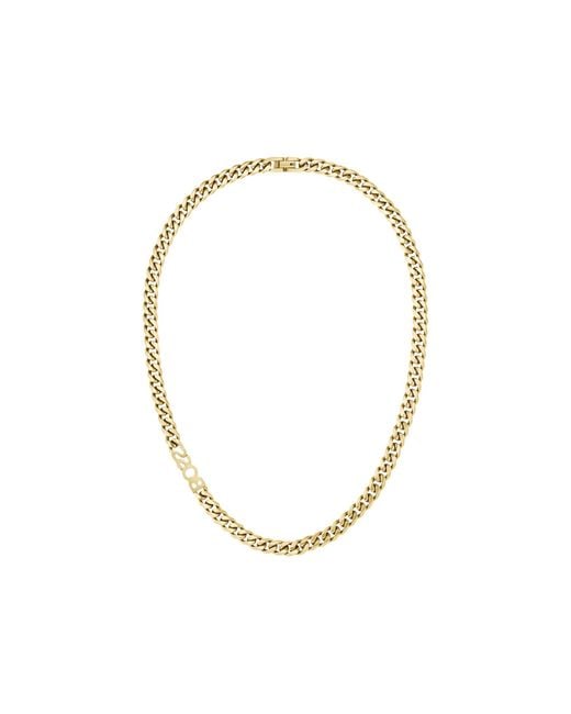 Boss Metallic Tone Curb-Chain Necklace With Logo Link for men