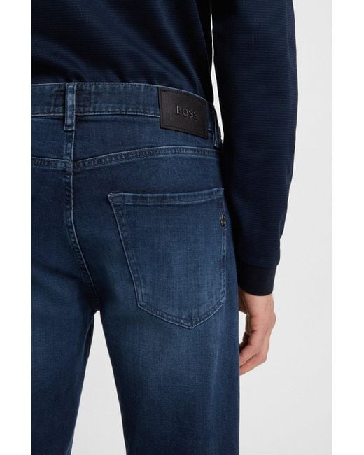 Boss Regular-Fit Maine Jeans Aus Blauem Denim Mit Softem Touch in Blue für Herren