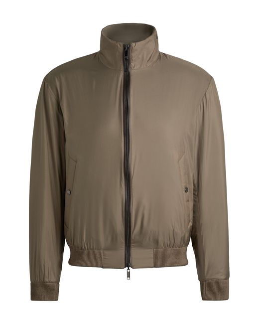Boss Brown Reversible Blouson Jacket With Water-repellent Finish for men