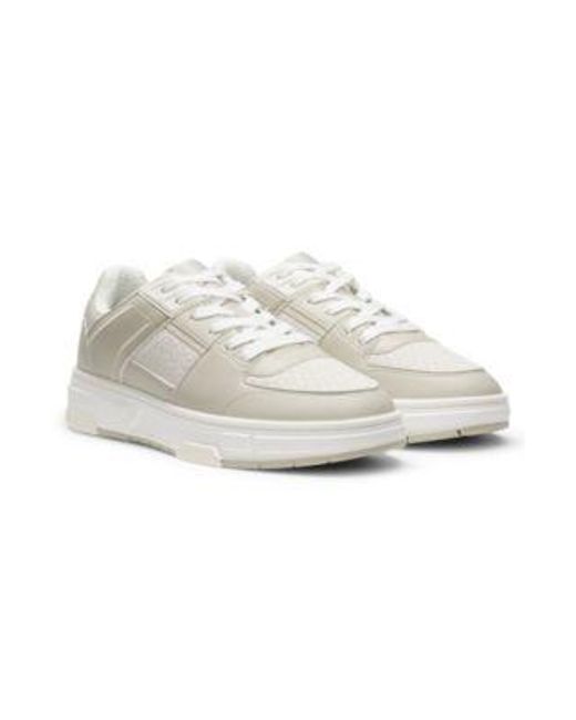 Baskets En Similicuir Avec Détail Monogrammé HUGO pour homme en coloris White