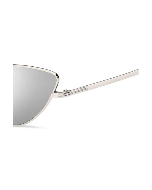 Boss Metallic Cat-eye Sunglasses In Steel With Signature Details