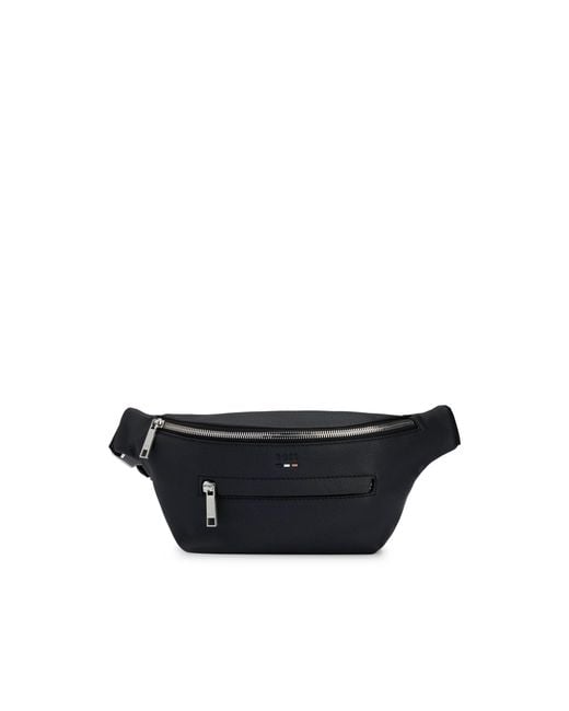 Boss Black Faux-Leather Belt Bag With Emed Logo for men