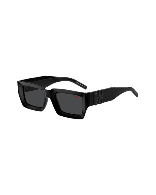 HUGO Black Sunglasses With Stacked-Logo Temples for men