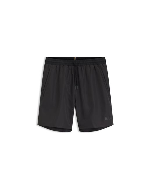 Boss Black Medium-Length Swim Shorts With Contrast Details for men