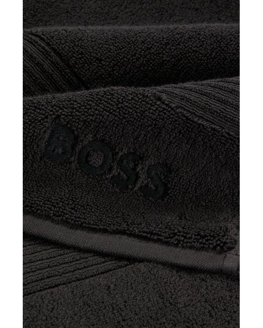 Boss Black Aegean-cotton Bath Towel With Tonal Logo