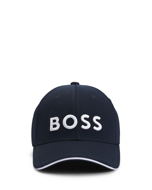 Boss Sechs-Bahnen-Cap aus Piqué mit Logo-Stickerei in Blue für Herren