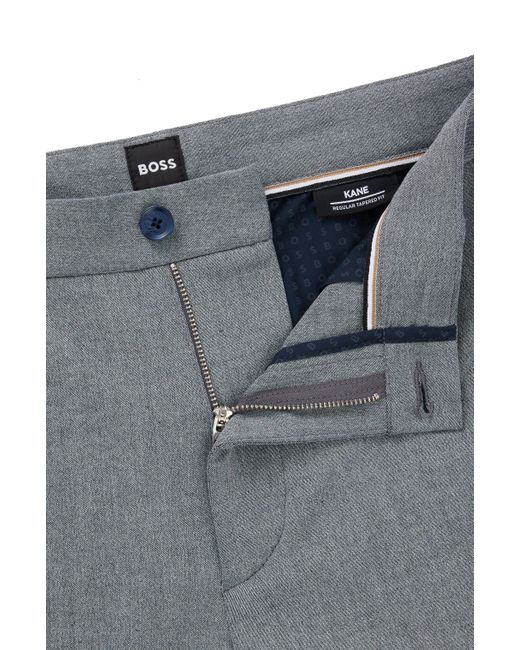 Pantalon Regular en Panama stretch chiné Boss pour homme en coloris Blue
