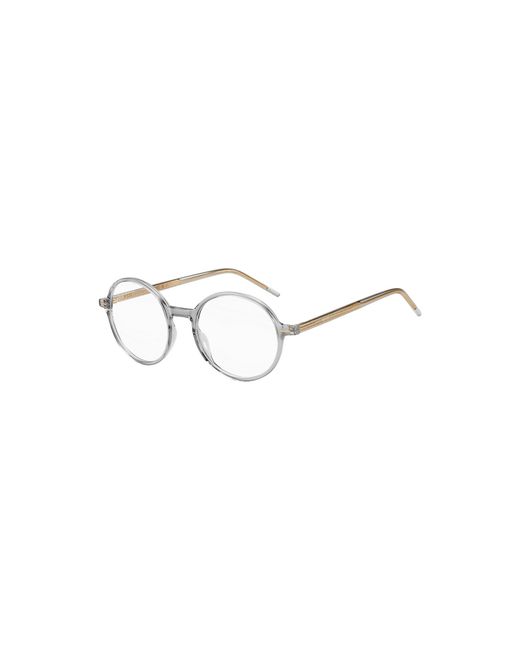 Boss Multicolor Clear-Acetate Optical Frames With Striped Metal Core Wire
