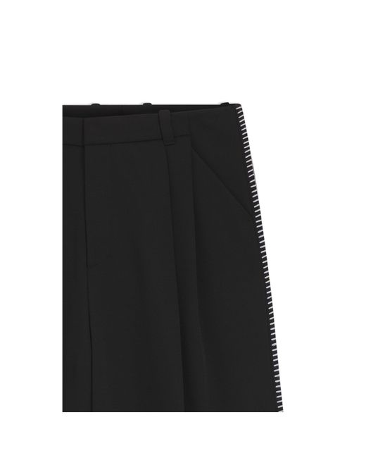 HUGO Black Pleat-Front Trousers With Whipstitch Details for men
