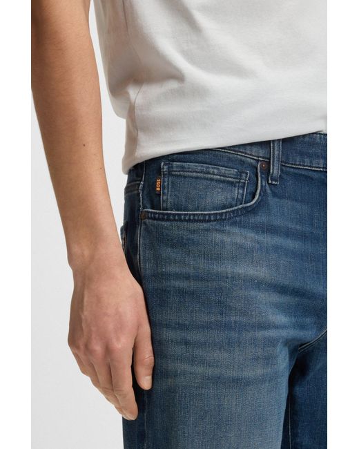 Boss Maine Regular-Fit Jeans Aus Bequemem Stretch-Denim in Blue für Herren