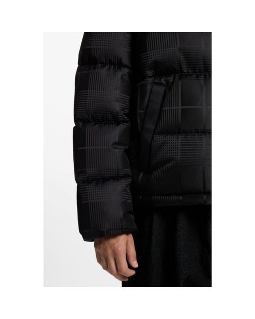 HUGO Black Water-Repellent Puffer Jacket for men