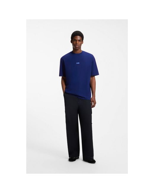 HUGO Blue Loose-Fit T-Shirt for men