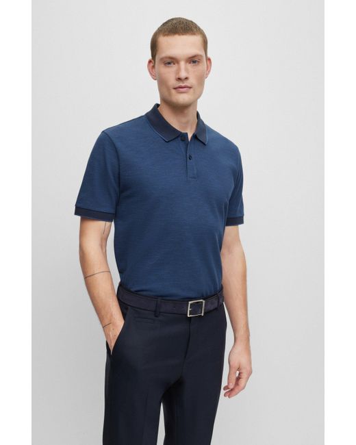 BOSS by HUGO BOSS Cotton-jersey Regular-fit Polo Shirt With Contrast ...