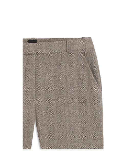 Boss Gray Modern-Fit Flared Trousers