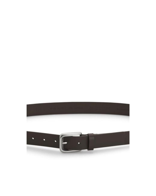 HUGO Black Leather Business Belt With Logo-Engraved Buckle for men