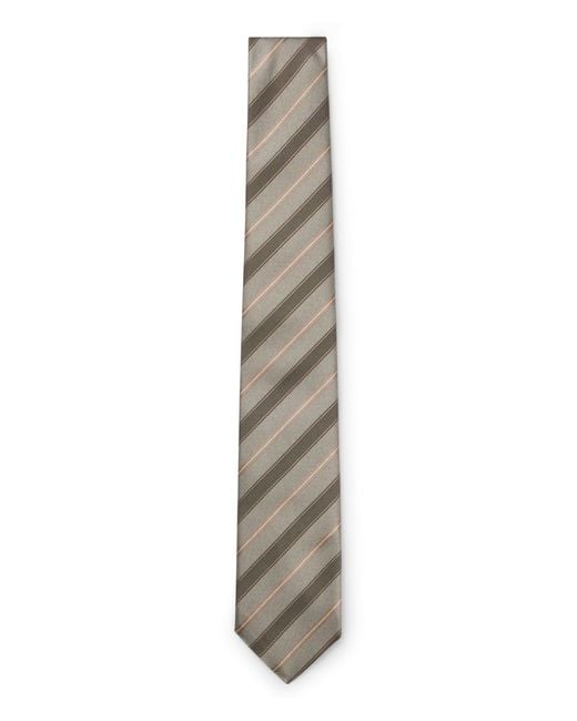 Boss Krawatte Aus Seiden-Jacquard Mit Diagonalen Streifen in White für Herren
