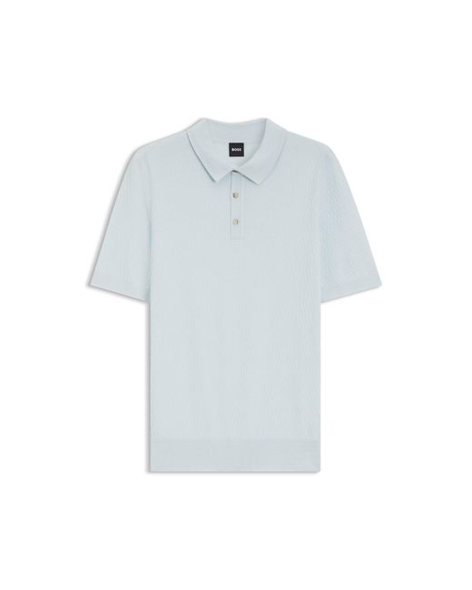 Boss Blue Regular-Fit Knit Polo for men