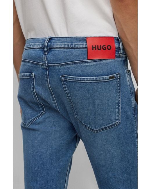 HUGO Extra-slim-fit Jeans In Blue Super-soft Denim for Men | Lyst