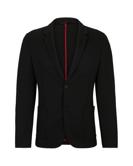 HUGO Slim-Fit Sakko aus Performance-Stretch-Jersey in Black für Herren