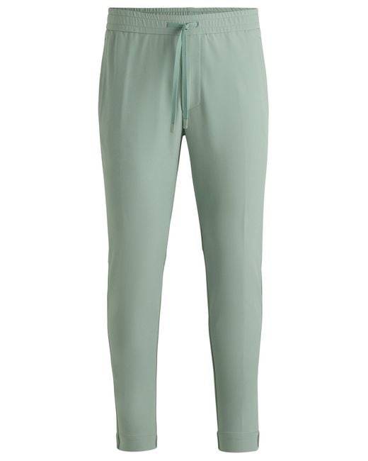 Pantalon À Coupe Fuselée En Tissu Stretch Déperlant Boss pour homme en coloris Green