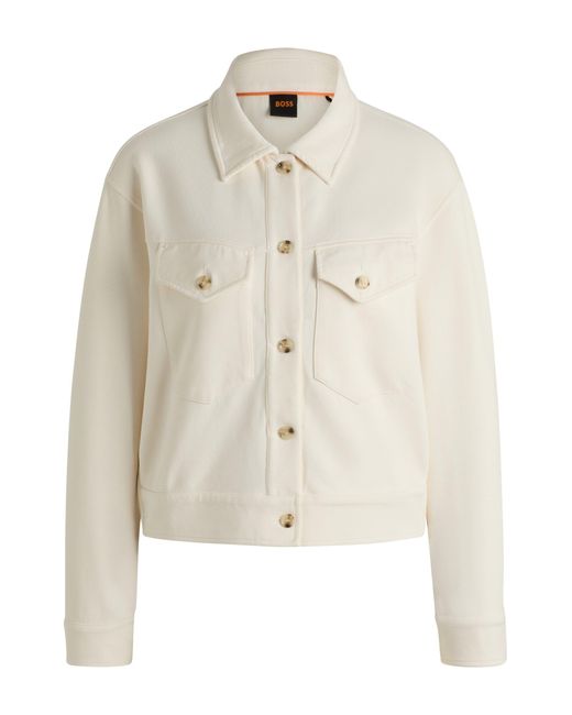 Boss Natural Jacke Aus Stretch-Jersey Mit Falten Auf Der Rückseite