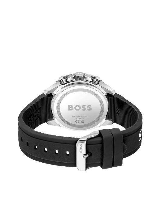 Boss Silicone-strap Chronograph Watch With Black Dial for men