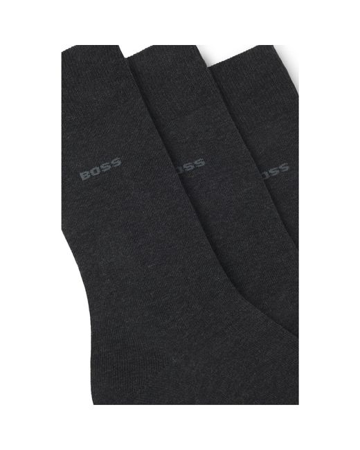 Boss Black Three-Pack Stretch Regular Socks for men