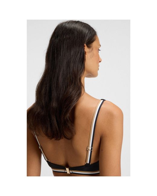 Boss Black Triangle Bra With Signature-Stripe Elastic