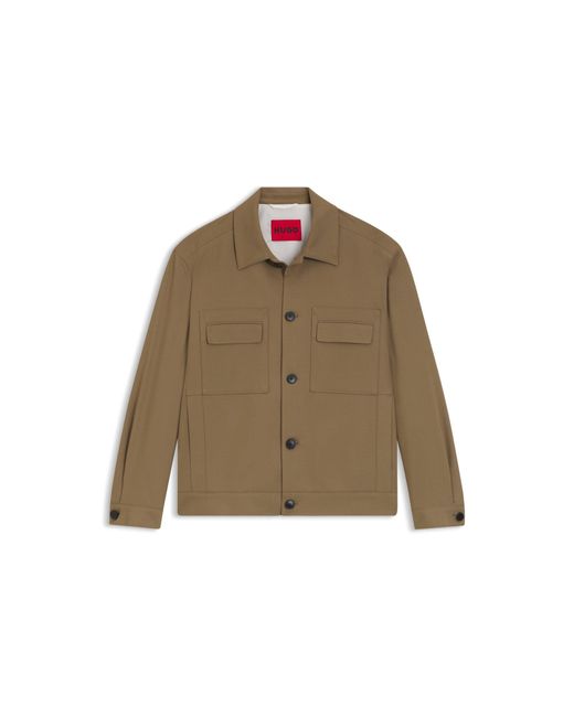 HUGO Brown Slim-Fit Suit Jacket for men