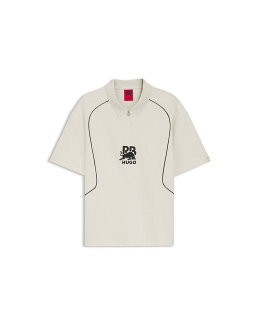 HUGO White X Rb Polo Shirt With Bull Motif for men