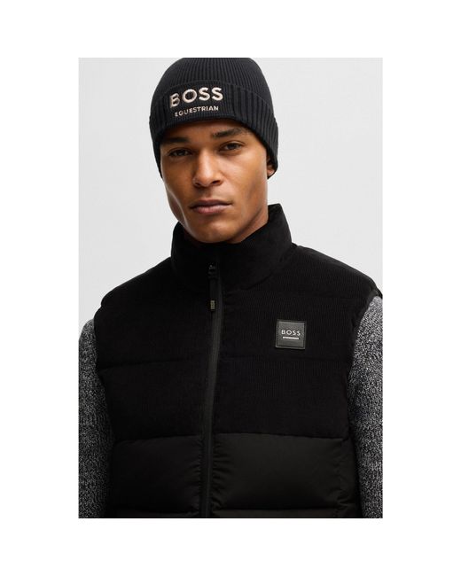 Boss Black Equestrian Fisherman Beanie Hat