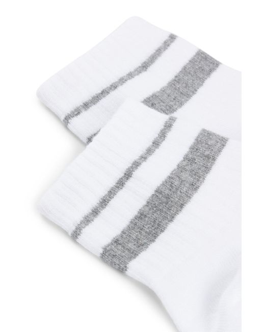 Boss White Two-pack Of Short-length Socks With Branding for men