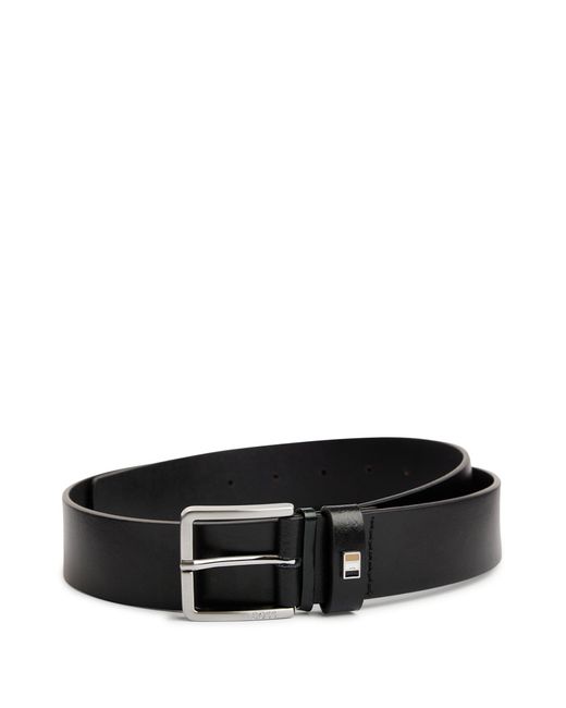 BOSS by HUGO BOSS Italian-leather Belt With Signature-stripe Hardware ...