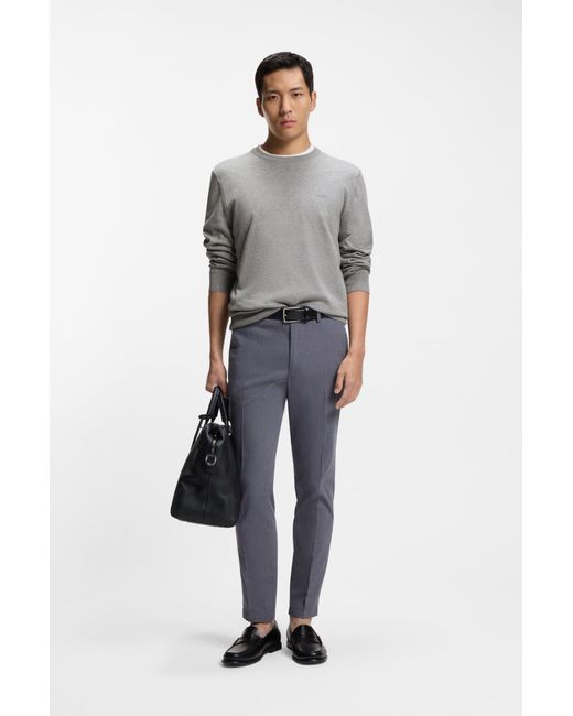 Boss Katoenen Trui Met Logostiksel in het Gray voor heren