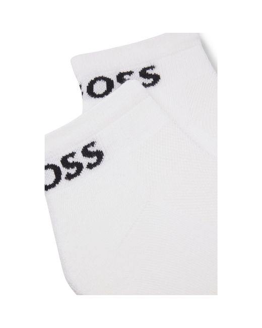 Boss White Two-Pack Of Ankle-Length Socks for men