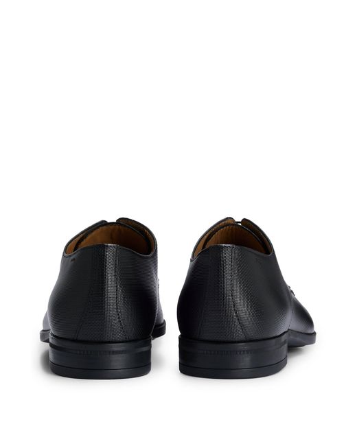 Boss Black Derby Shoes In Structured Leather With Padded Insole for men