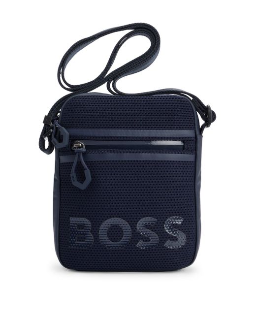BOSS by HUGO BOSS Reporter-Tasche mit Reißverschluss und Logo-Print aus  Silikon in Blau für Herren | Lyst DE